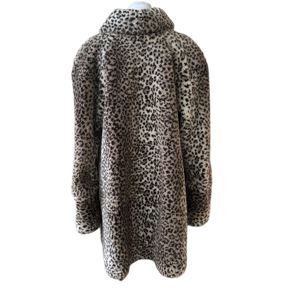 Vintage Faux Fur Oversized Leopard Print Teddy Coat - Picture 3 of 12
